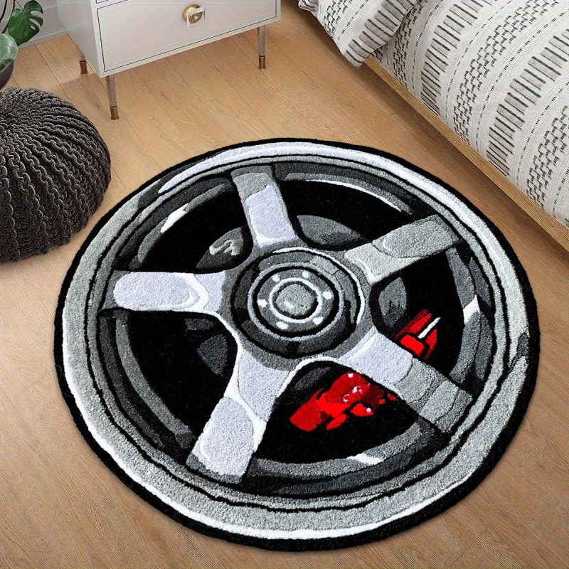 Home Office Rug - VIKAMA Araba Jant Tasarımı Yuvarlak Halı