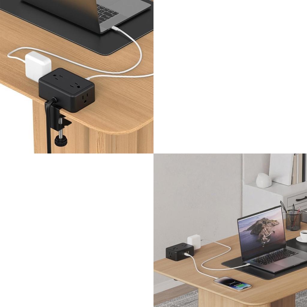 Power Strip Desk - Güvenli Kelepçe Montajlı Güç Şeritleri 4AC
