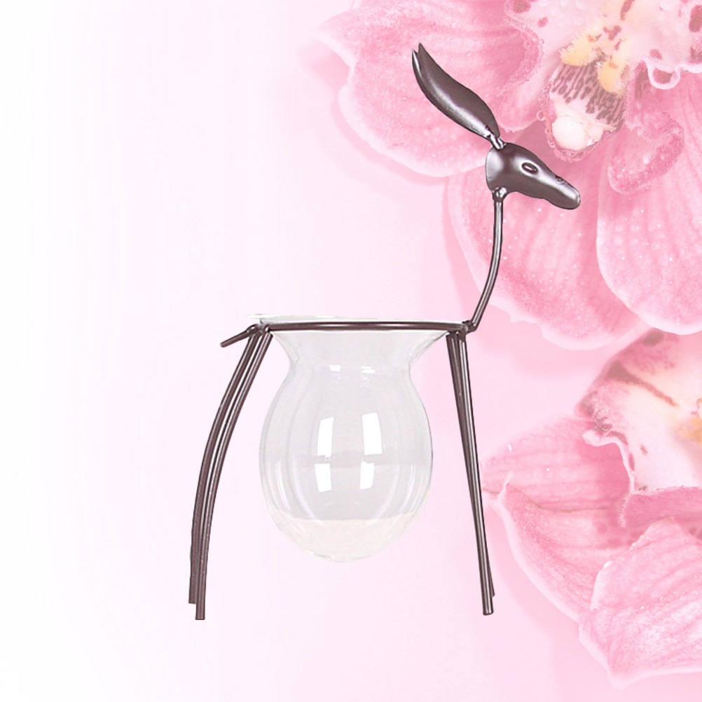 Plant Desk Mini - Geyik Şeklinde Demir Teşhir Standı, Cam