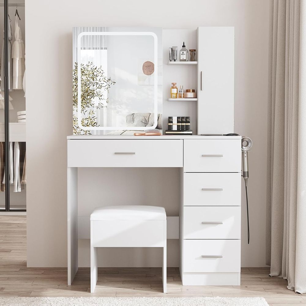 Aynalı, Işıklı ve Prizli Beyaz - Power Strip Desk incelemesi ve fiyatı