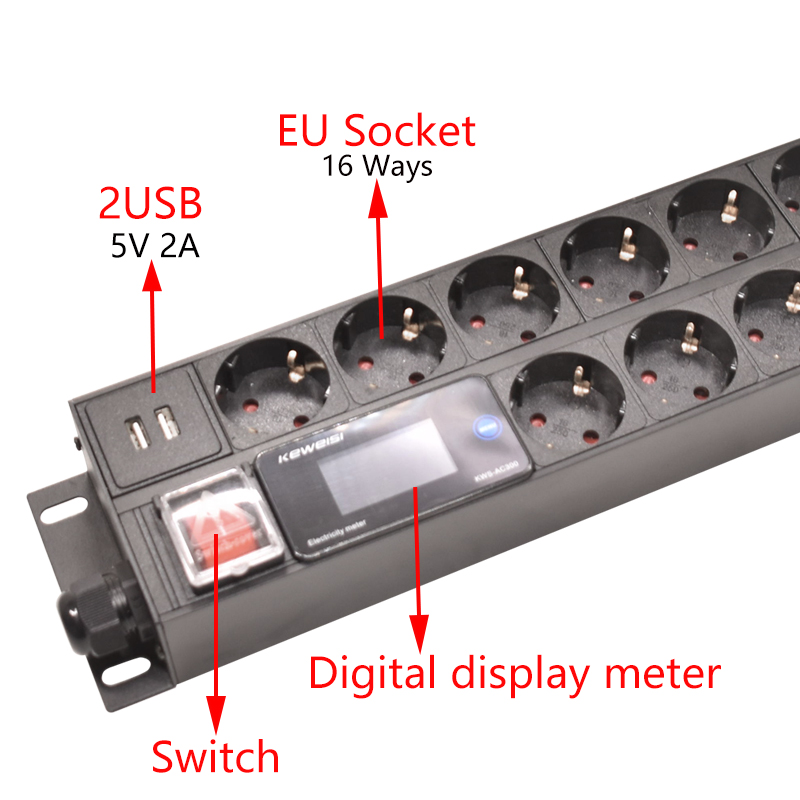2U PDU güç şeridi 19 inç raf m - Power Strip Desk incelemesi ve fiyatı